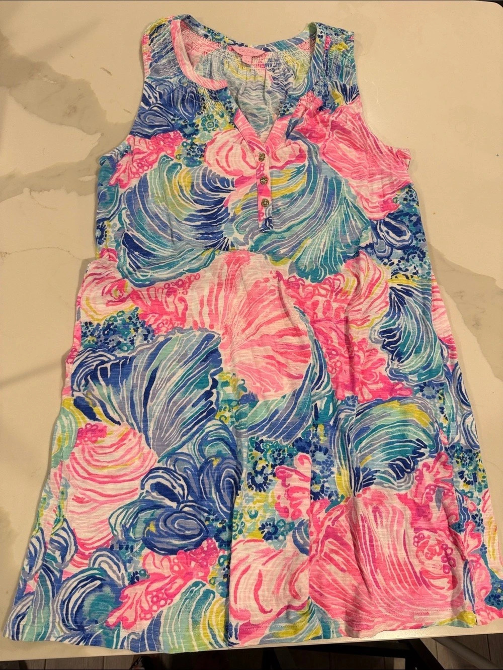 Lilly Pulitzer Floral Mini Dress in Pink & Blue Like New